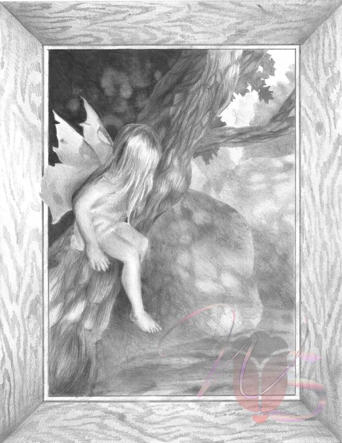 Perched - Original Charcoal Pencil Drawing (private collection) NFS